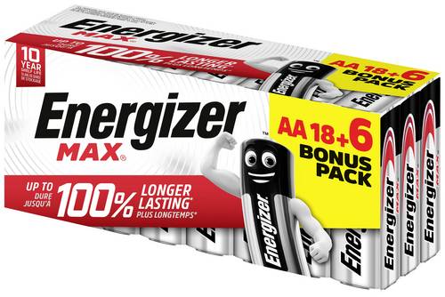 Energizer Max Mignon (AA)-Batterie Alkali-Mangan 1.5V 24St.
