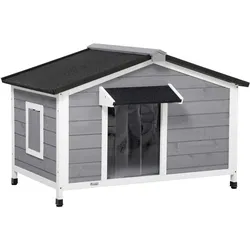 Hundehütte, Tannenholz, Hundehaus mit Asphaltdach, Outdoor, Wetterfeste