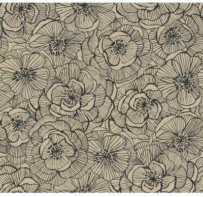 Seabrook Designs Graphic Floral Unpasted Wallpaper