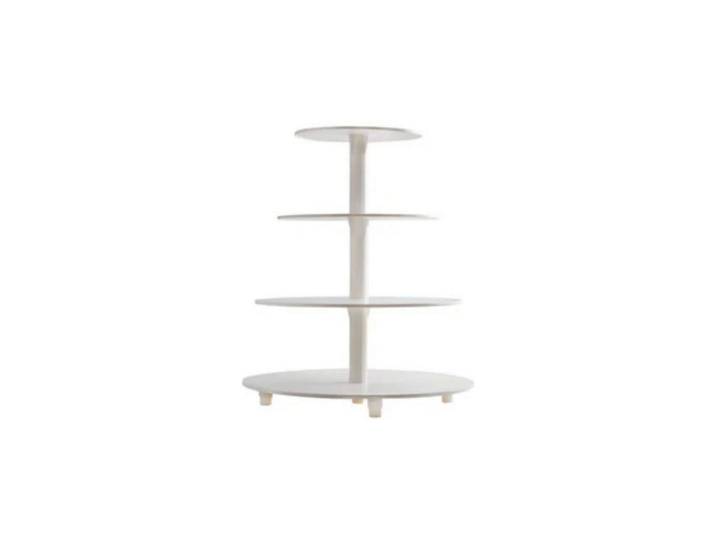 Tortenplatte BackshopSchweiz 4 stöckig , weiss (weiß), B:34cm, Kunststoff, Servierplatten, Tortenplatte