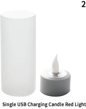 Inspired Living USB Rechargeable Tea Lights Flameless LED Candles Warm Flickering Rechargeable Candle Set red