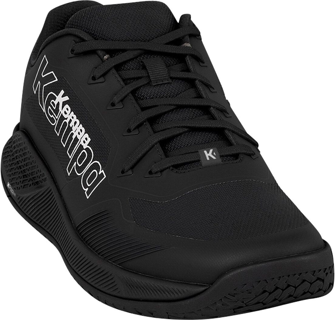 Hallenschuh KEMPA "Hallen-Sport-Schuhe Kourtfly Three", Herren, Gr. 9.5, schwarz, Obermaterial: 100% Textilmaterial TEXMAT., Schuhe Hallenschuh