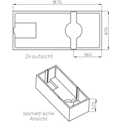 Neuesbad Wannenträger für Kaldewei PURO 190x90 (Abl. seitlich/rechts) SW11223