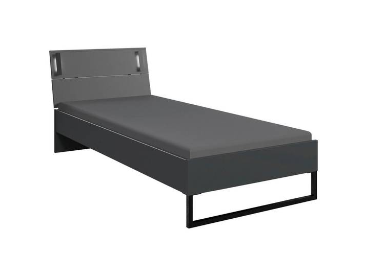Carryhome Bett, Graphitfarben, Metall, F, 90x200 cm, Made in Germany, Schlafzimmer, Bett, Einzelbetten