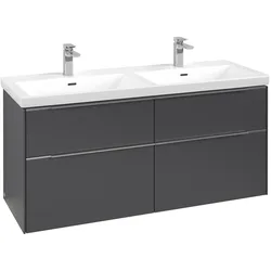 Villeroy & Boch Waschbeckenunterschrank Subway 3.0, Graphite, 1272x576x462 mm, mit Beleuchtung und SoftClosing