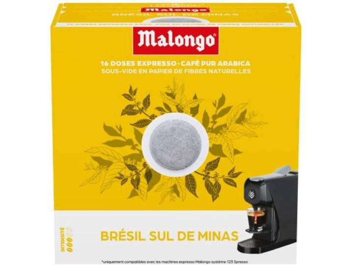 Malongo - Dosette 123 Spresso Brésil X16