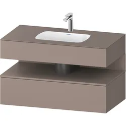 Duravit Collection One Einbauwaschtisch mit Konsolenwaschtischunterbau, 1000x550x600mm, Nische Basalt Matt, QA4786043430000, Farbe: Basalt Matt