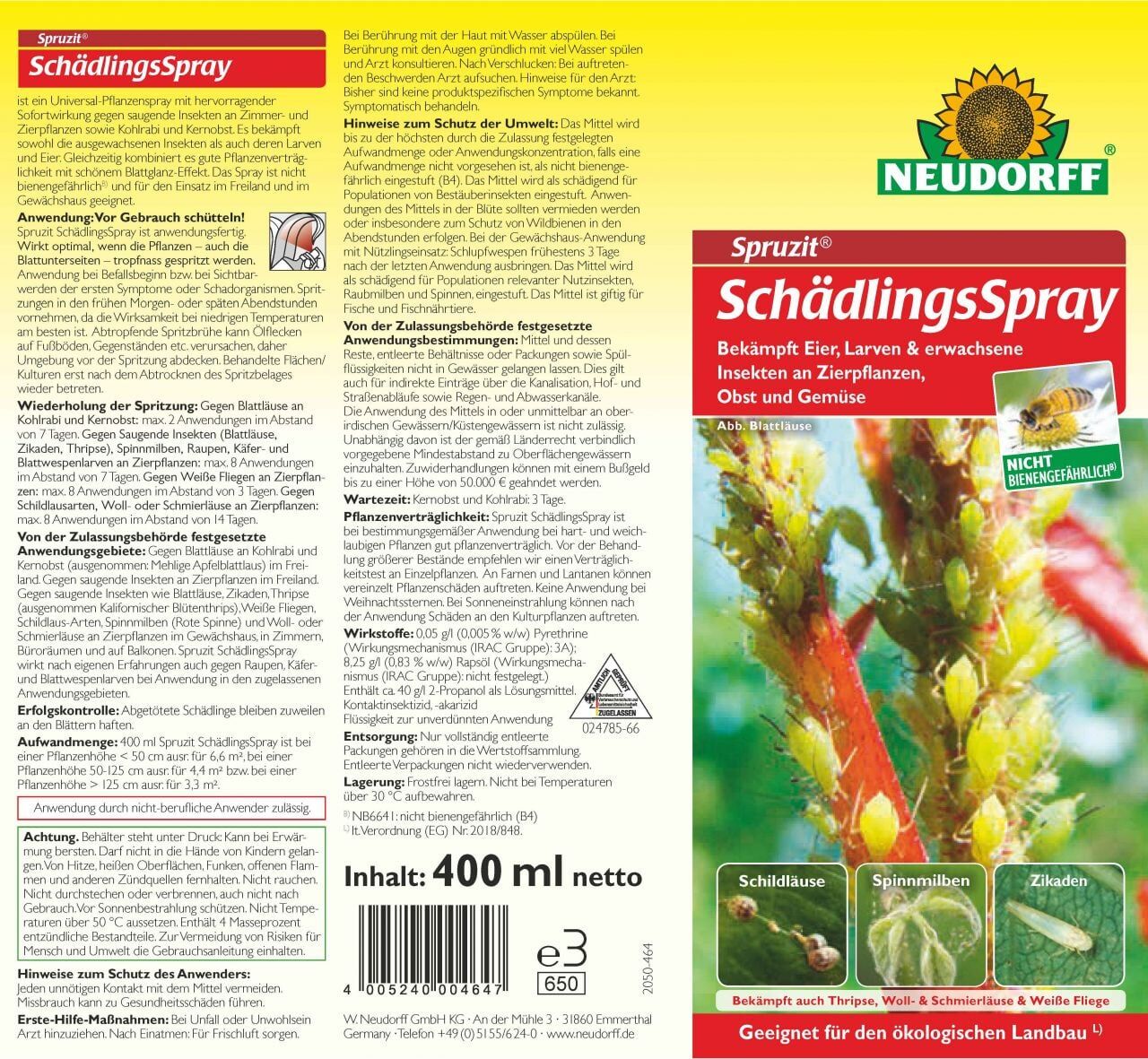 Neudorff Spruzit Schädlingsspray 400 ml