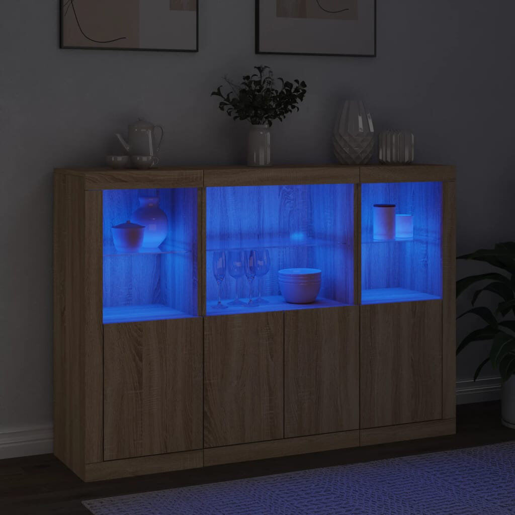 Metro Aznar 142.5cm Sideboard Sonoma Oak 100cm H X 142.5cm W X 37cm D