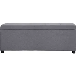 vidaXL Bank mit Staufach 116 cm Hellgrau Polyester