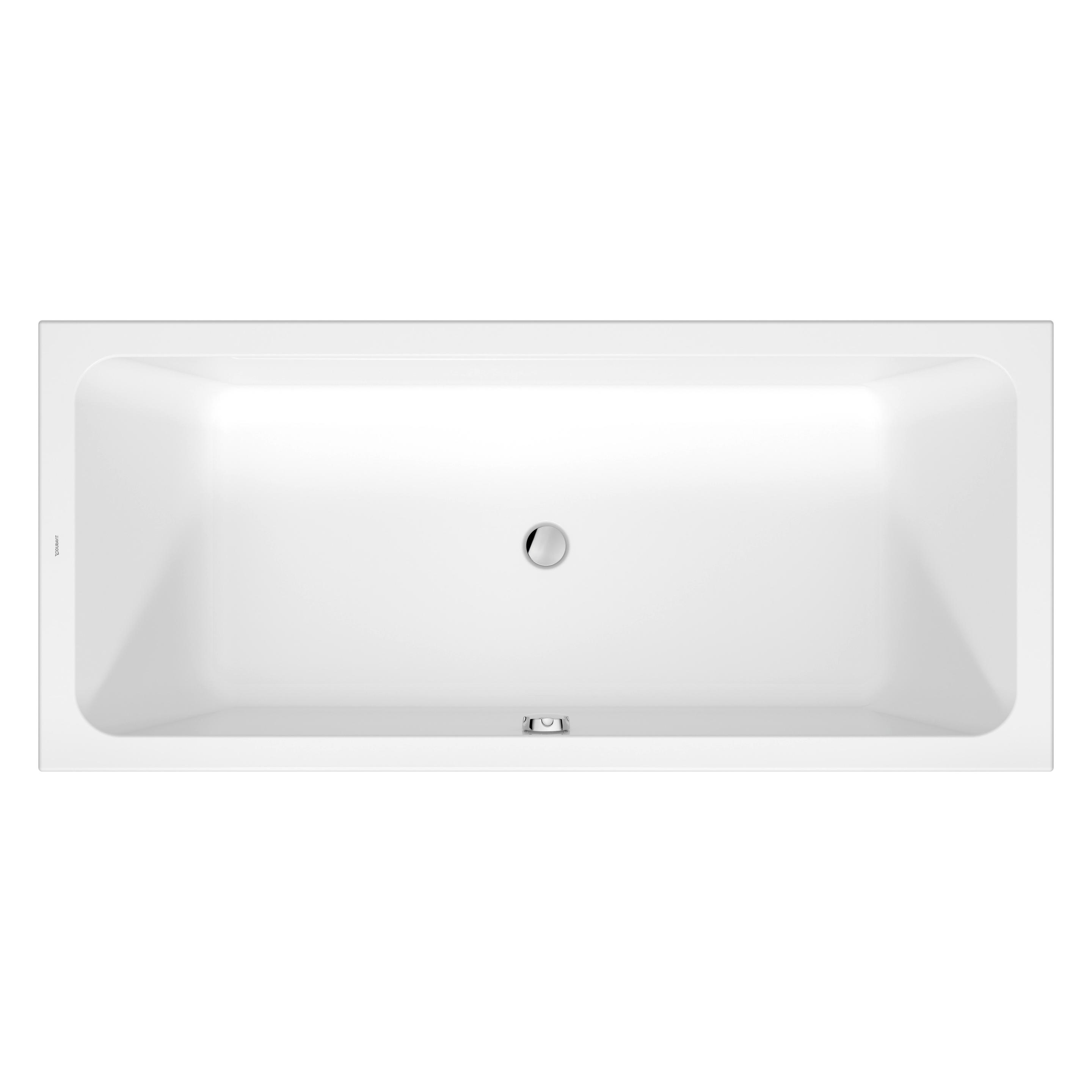 Duravit D-Code Badewanne, 1800x800mm, Rechteckig, Einbauversion, 285 Liter, 2 Rückenschrägen, wei (285 l, 180 cm, 80 cm) (700672000000000)