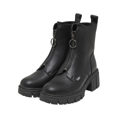 Stiefel BUFFALO "Buffalo ZORA FRONT ZIP - VEGAN NAPPA", Damen, Gr. 41, schwarz, Polyurethan, unifarben, Schuhe Stiefel