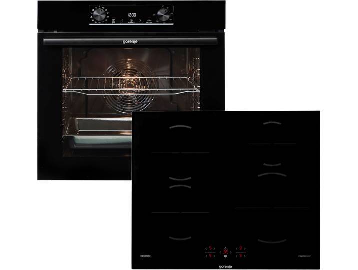 GORENJE Backofen-Set JUMP SET PYRO/I , Energieeffizienz: A, schwarz, Herdsets, Pyrolyse: Selbstreinigung durch hohe Hitze ohne Chemie, Backofen-Set, Topseller