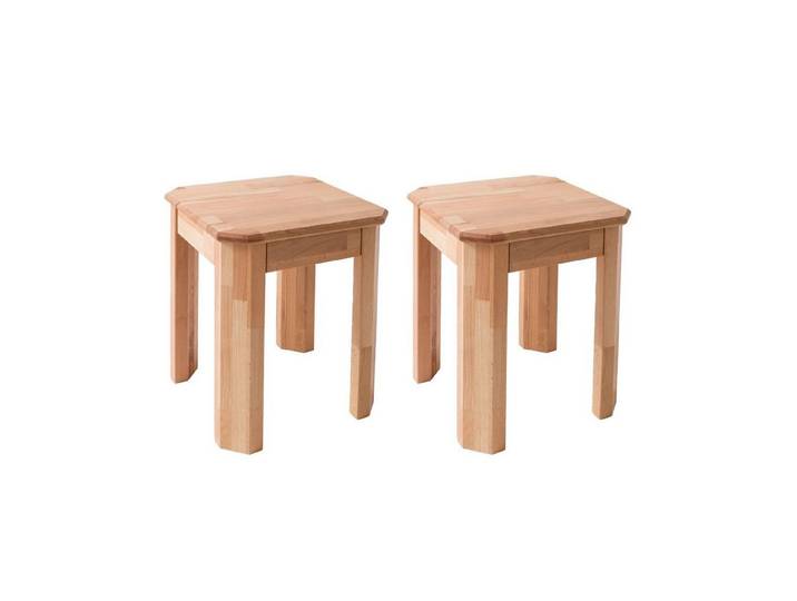 Krok Wood Hocker 2x Hocker Berlin aus Massivholz (Set)