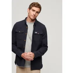 Superdry für Herren. M4010723A Flanell-Arbeitshemd navy (M), Lässig, Langarm, Bio-Baumwolle, Nachhaltig, Marine