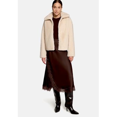 Midirock ZERO "Damen mit Spitze", Damen, Gr. 36, chocolate plum, Satin, Obermaterial: 100% Polyester, figurumspielend lang, Röcke, Spitze