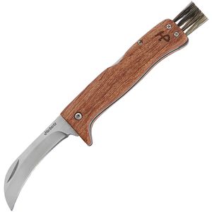 Herbertz Pilzmesser 10001239, klappbar, mit Bürste, 440er AISI-Stahl, mit Holzgriff