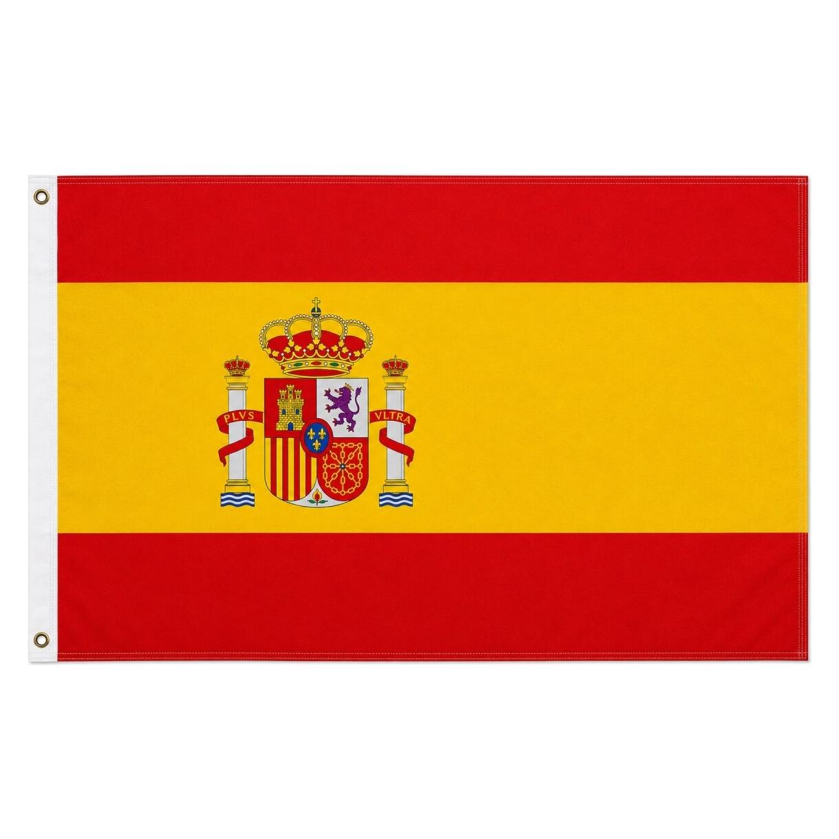 trends4cents Flagge Spanien 90 x 150 cm Fahne mit 2 Ösen 100g/m² Stoffgewicht Hissflagge Hissen (90 x 150 cm) (32205146)