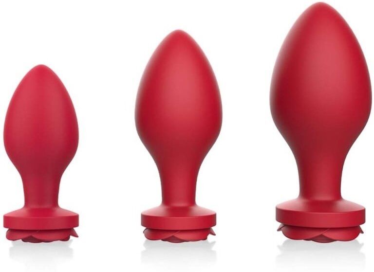 MyPlayToys Lot de 3 Plugs Bijou Rosa Roses