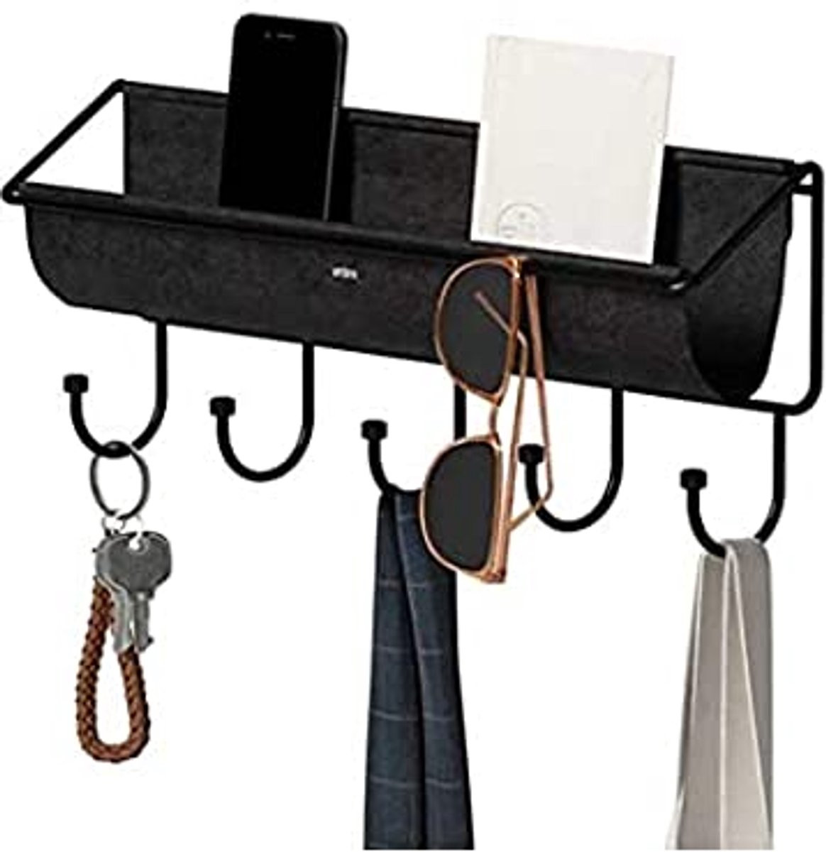 Hammock Wandplank met Haken - Zwart