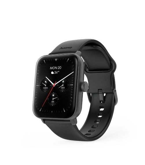 Hama 178619 6010 Smartwatch Quadratisch IP68 (Schwarz) 00178619