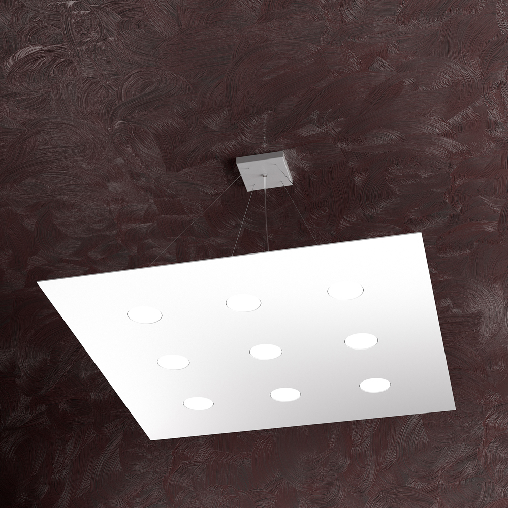 Moderne Aufhängung Bereich Metall Weiß 9 Lichter Gx53