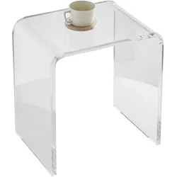 VEVOR Acryl-Beistelltisch 415 x 305 x 460 mm, U-förmiger Acryltisch Beistelltisch, Transparenter Couchtisch für Getränke, Essen, Snacks, Verwendet im Wohnzimmer, Schlafzimmer, Arbeitszimmer usw.