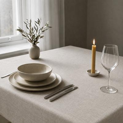 Tischdecke OTTO HOME "Meellon in eckig und rund" Gr. 2, beige, B:160cm L:130cm, Polyester, Tischdecken, Tischdecke, unifarben, verschiedene Größen, Esszimmer, Wohnzimmer, Dekoration