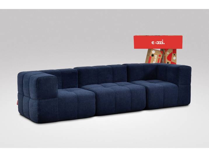 3-tlg. Modulsofa Blau – 2 Eckteile, 1 Mittelteil