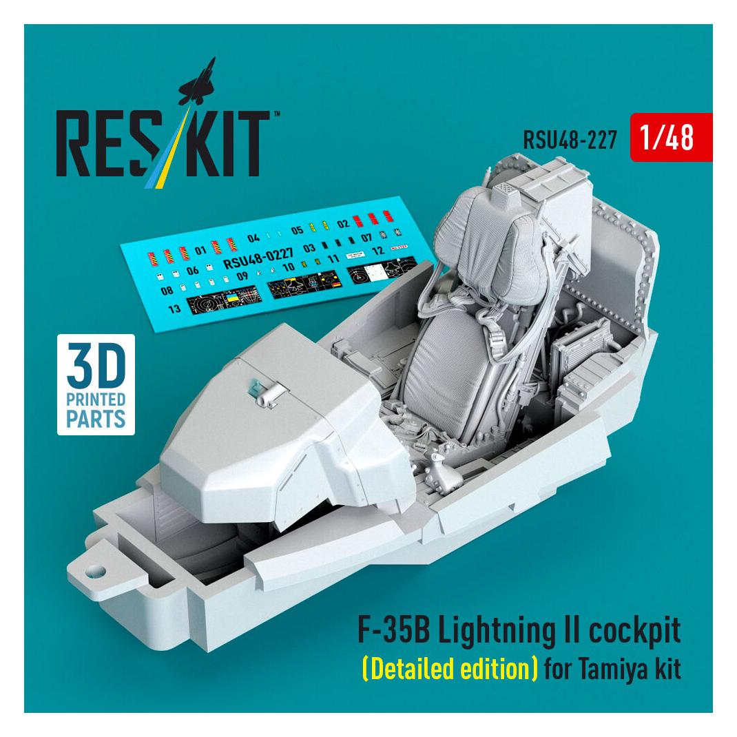 ResKit ??F-35B Lightning II cockpit (Detailed edition) (3D Printed) for Tamiya (RSU48-0227)