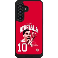 Nivocase Hülle für Samsung Galaxy S24 Handyhülle NIVOcore Case Schwarz FC Bayern München FCB Jamal Musiala (Samsung Galaxy S24), Smartphone Hülle, Schwarz