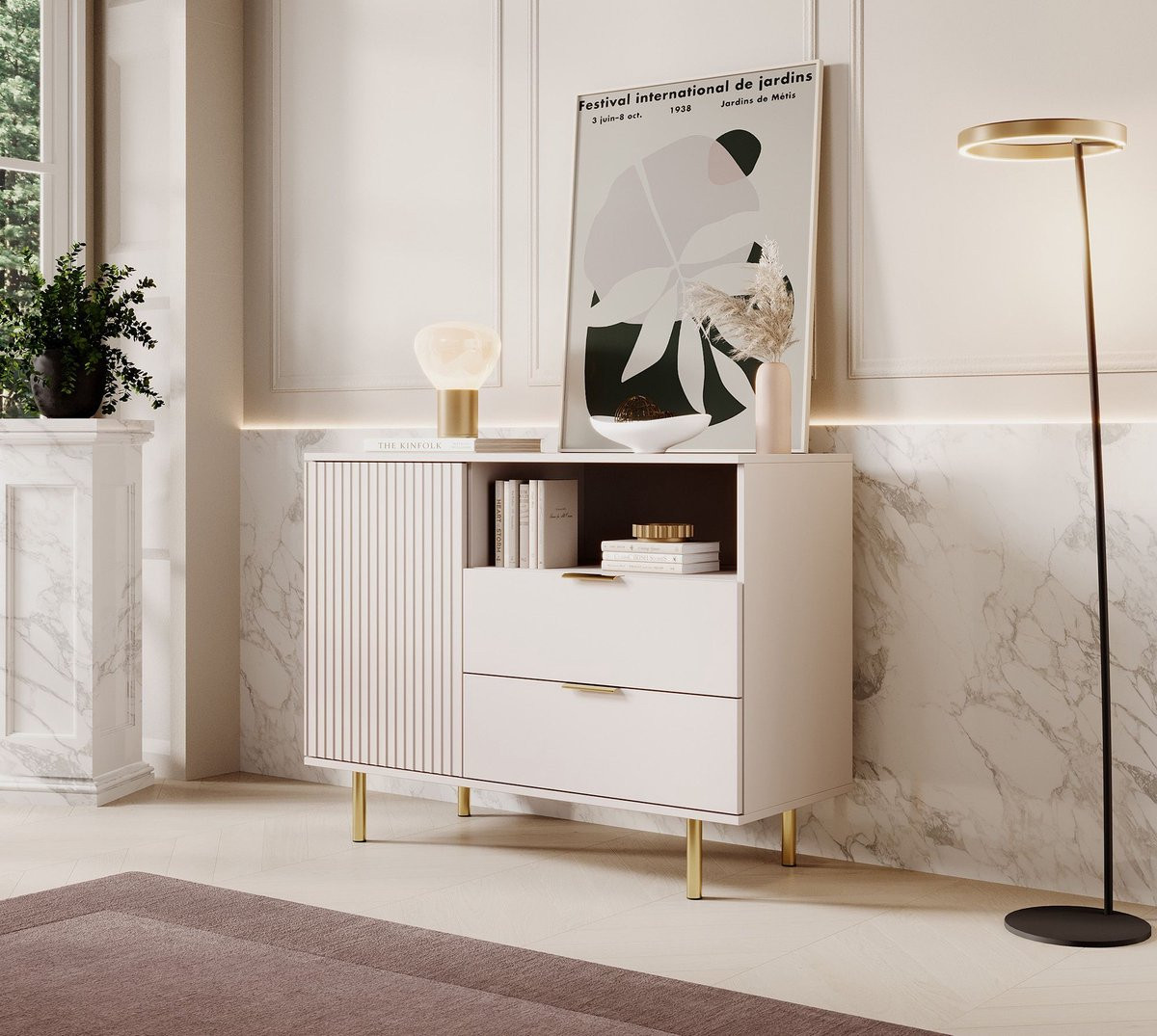 Meubella Dressoir Nicola Beige 107 cm