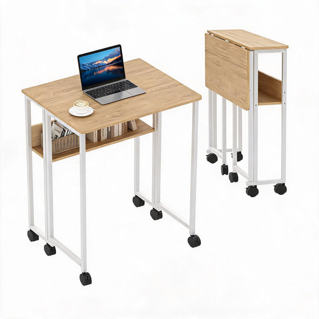 Brayden Studio MDF Standing Desk Natural wood color 75cm H X 63cm W X 50cm D