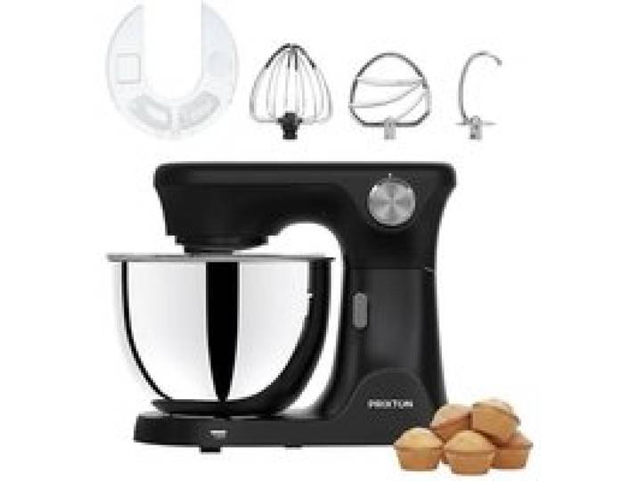 Robot Pâtissier PRIXTON KR350 Multifonctions 8 litres 2000W 6 Vitesses 3 accessoires Matte Black