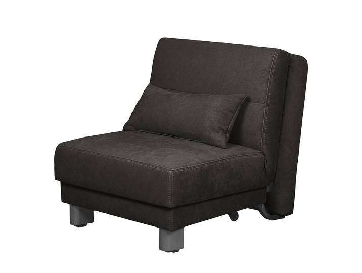 Canapé convertible Tenorio Noir/Noir Microfibre 80cm Moderne