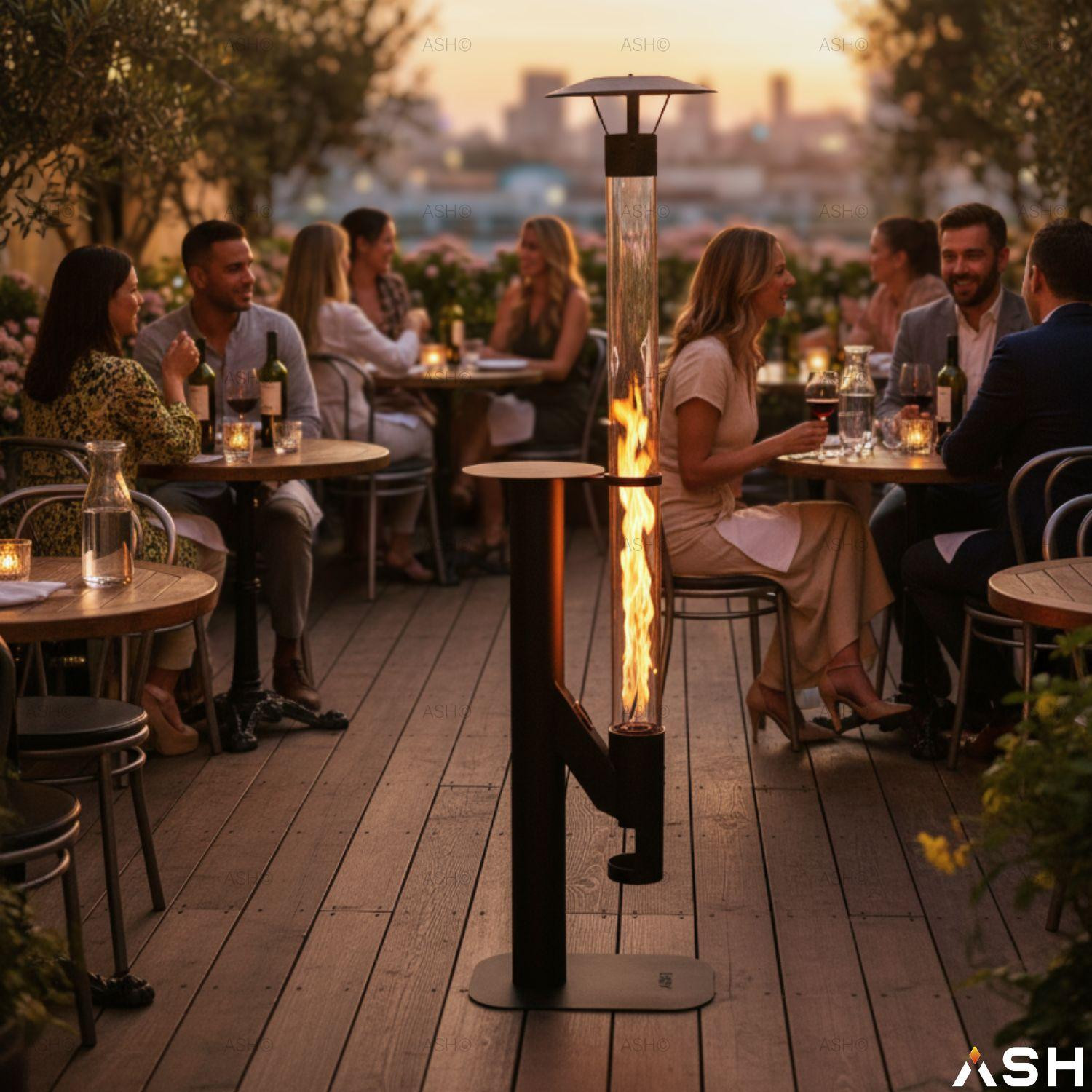 ASH Flores Terrasverwarmer zwart