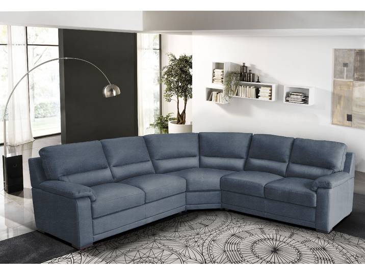 Ecksofa EGOITALIANO Doris, modernes Designerecksofa in hochwertigen Microfaserqualitäten , blau (ozeanblau), B:266cm H:90cm T:246cm, Luxus-Micofaser CASHMERE in Lederoptik (100% Polyester) ist ein neues technisches Gewebe mit einem visuellen und taktilen Aspekt, der dem Nubuk sehr nahe kommt, mit innovativen Eigenschaften. Seine ausserordentliche Weichheit kommt von einem exklusiven Produktionsprozess, der Unreinheiten und Unregelmässigkeiten beseitigt. Das Ergebnis ist eine bemerkenswert samtige Faser, die durch das Vorhandensein von Körnern verstärkt wird. Von der einfarbigen Eleganz der warmen Farben und der Vielfalt an trendigen Farben, die es zu seiner eigenen Stärke und Persönlichkeit machen., Sofas, Ecksofa, edle Detailverarbeitung, wahlweise fleckenabweisend oder in Lederoptik
