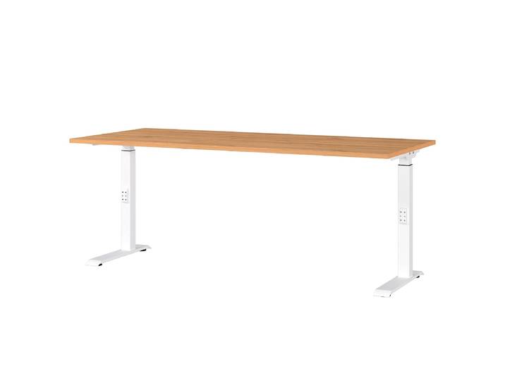 Bureau réglable Downey 180cm Marron/Imitation chêne Grandson/Blanc