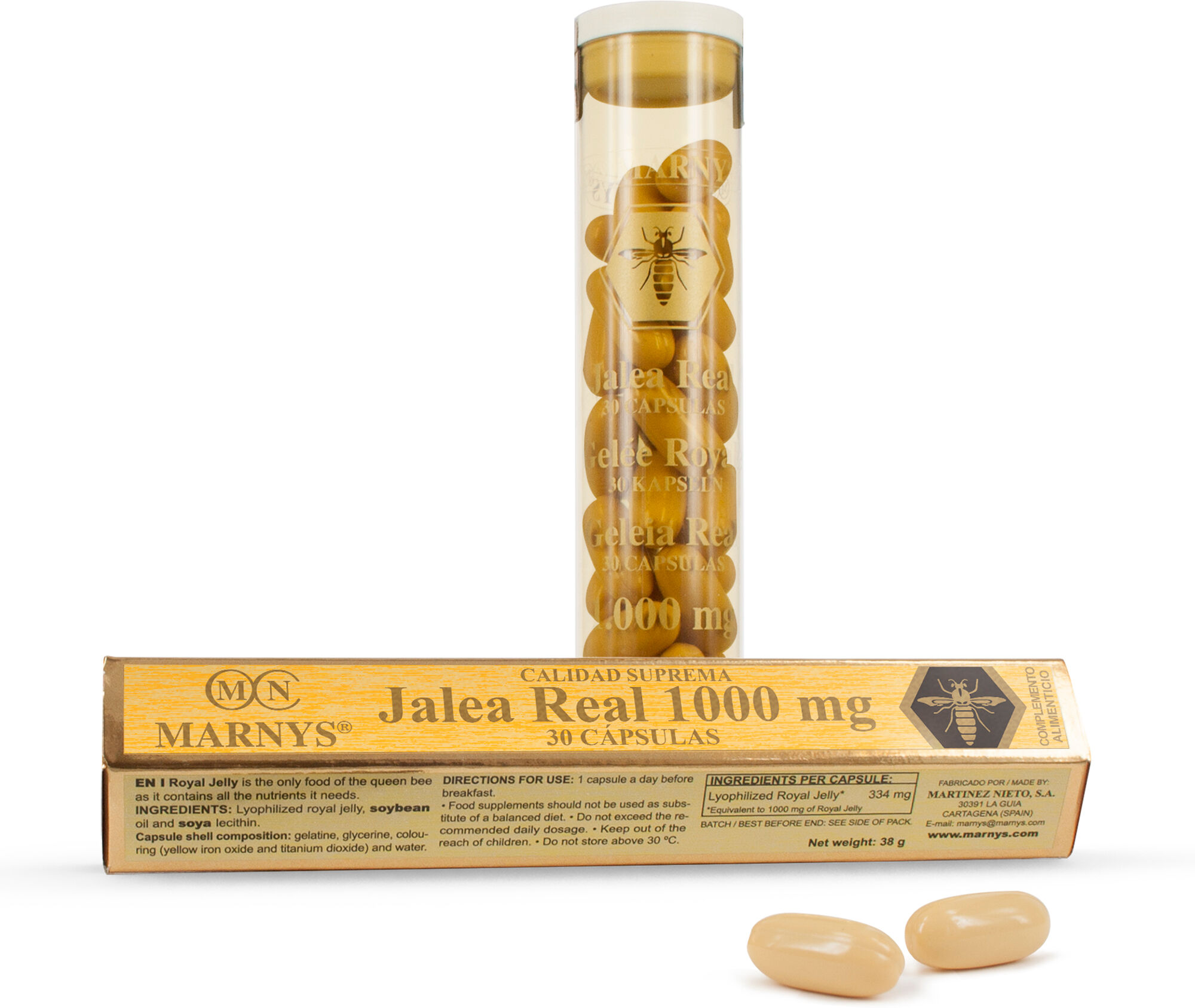 Marnys Royal Jelly and Lecithin 30 Capsules 30 Units