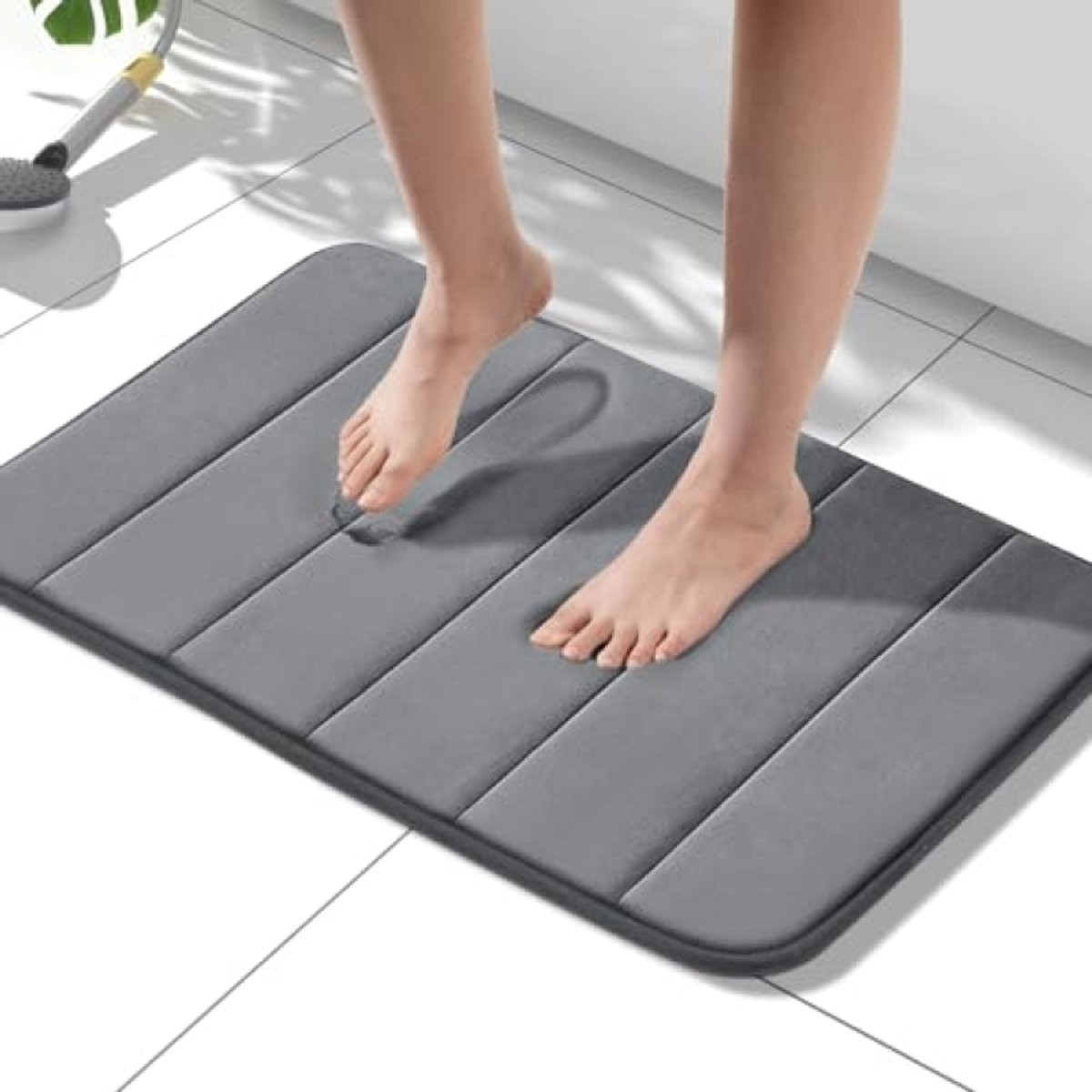 PromoHome Memory Foam Badmat Antislip - Donkergrijs - 40 x 60 cm