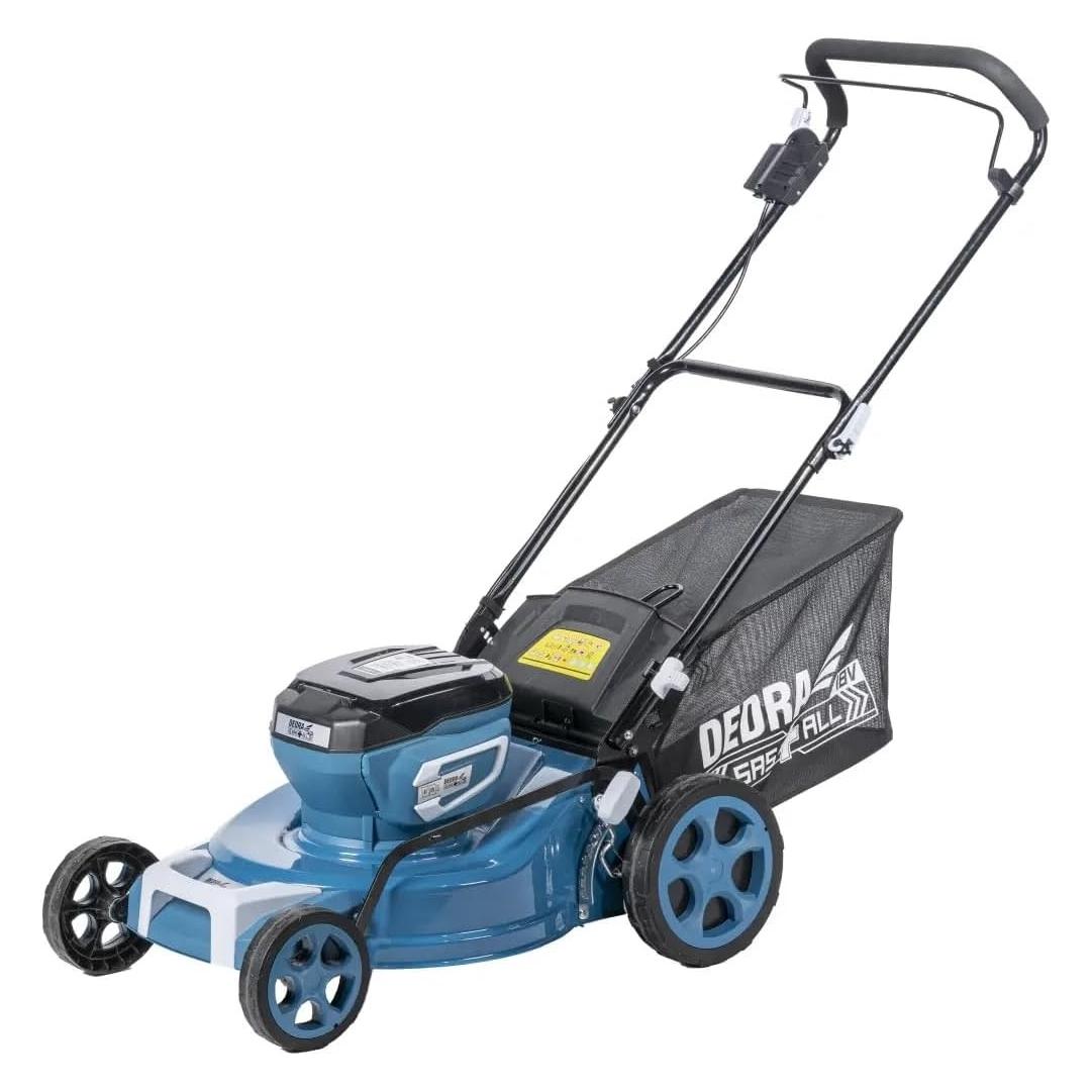 Dedra Akkuloser Rasenmäher 2x18V SAS + ALLE DED6997X-2A5 + 2x Batterie DED7035 und Ladegerät DED7038V (Akkubetrieb) (DED6997X-2A5)