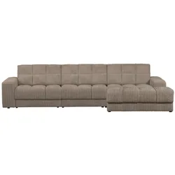 Chaiselongue Date Cordbezug, klassisch und komfortabel, rechts, mud braun, für 4–5 Personen