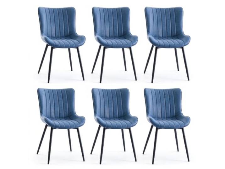 GarveeHome 6er-Set Moderne Esszimmerstühle Aus PU-Leder Trägt Bis Zu 136kg Blau