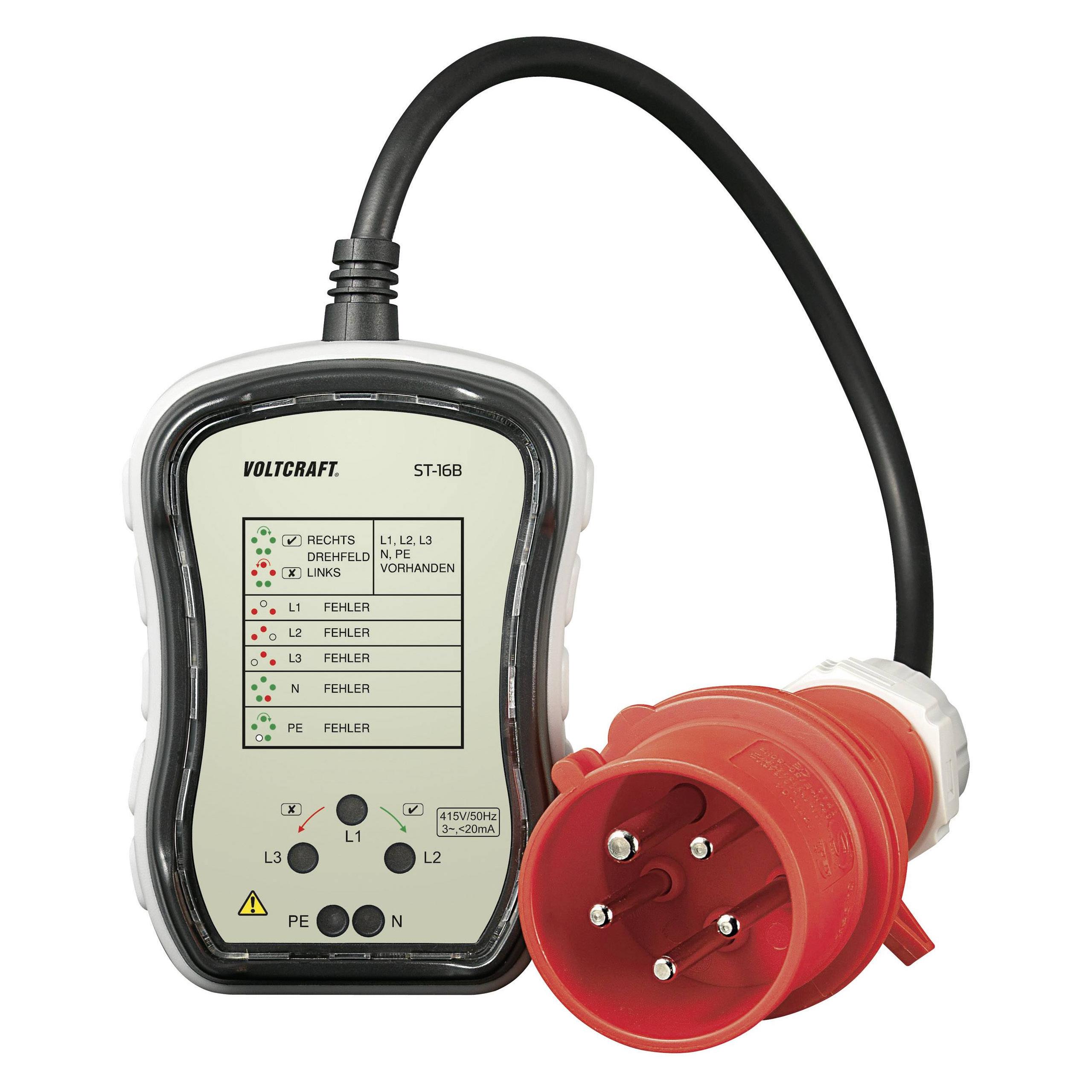 Voltcraft Steckdosentester (CAT III 300V, Prüfstecker) (ST-16B)