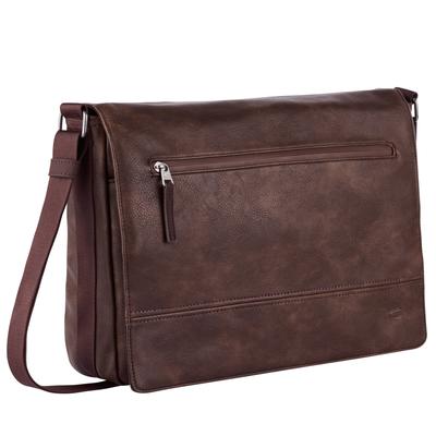 Messenger Bag CAMEL ACTIVE "Traces", Herren, Gr. B/H/T: 38,5cm x 27cm x 10cm, braun, Polyurethan, Taschen, aus Lederimitat, funktional mit vielen Fächern & hochwertigem Gurtband