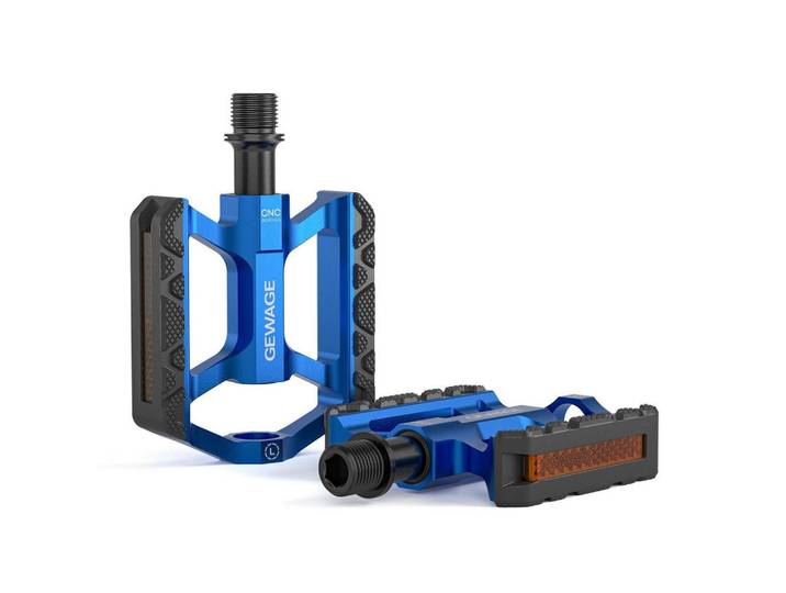 Fahrradpedale Aluminium Blau mit Reflektor, Metall, 7.5x1.5x11 cm, Freizeit & Co, Sport & Fitness, Fahrräder, Fahrradzubehör