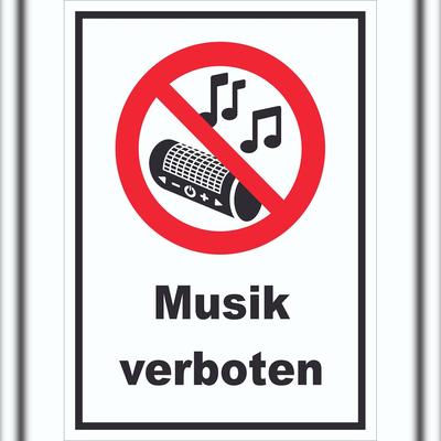 HB-Druck Schild Musik verboten A5 (148x210mm)