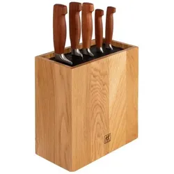 Zwilling Vier Sterne Messerblock 6-tlg. braun, Messerblock, Braun, Silber