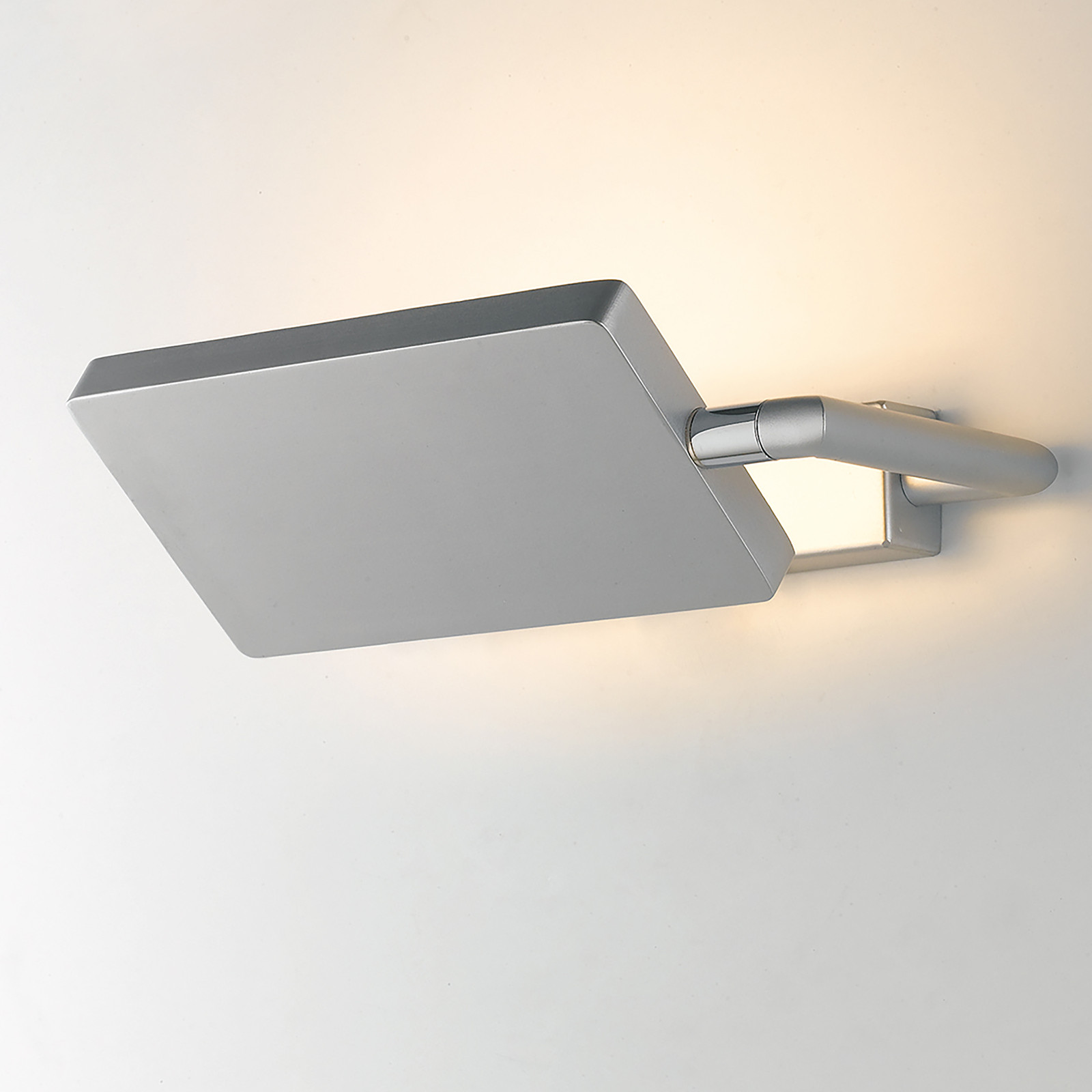 home24 LED-wandlamp Book grijs, B: 20 cm, D: 8 cm, H: 8 cm