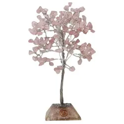 Gemstone Tree with Organite Base - 160 Stone - Rose Quartz